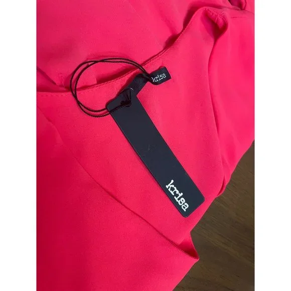 Krisa Tie Waist Surplice Mini Dress in Desire Pink XSmall - Picture 7 of 8